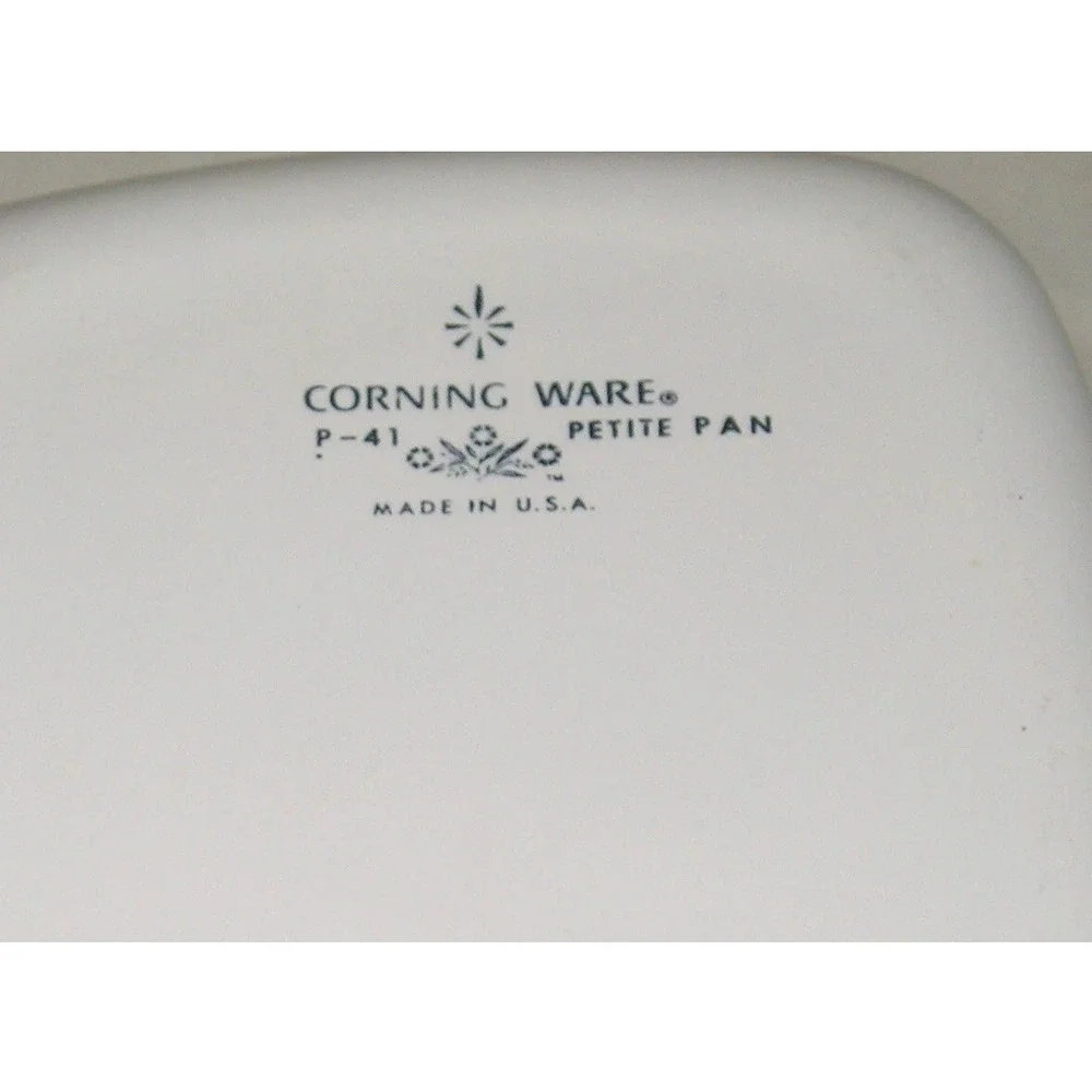 Pair Vintage CORNING WARE Blue Cornflower‎ P-41 PETITE PAN - 5